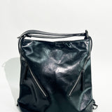 Shoulder Bag & Backpack in Black - 2 in 1