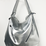 Silver 2-in-1 Shoulder Bag and Backpack