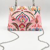 Floral Satin Embroidered Top Handle Bag - svnx