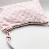 Medium Handbag in Checked Cloth in Pink