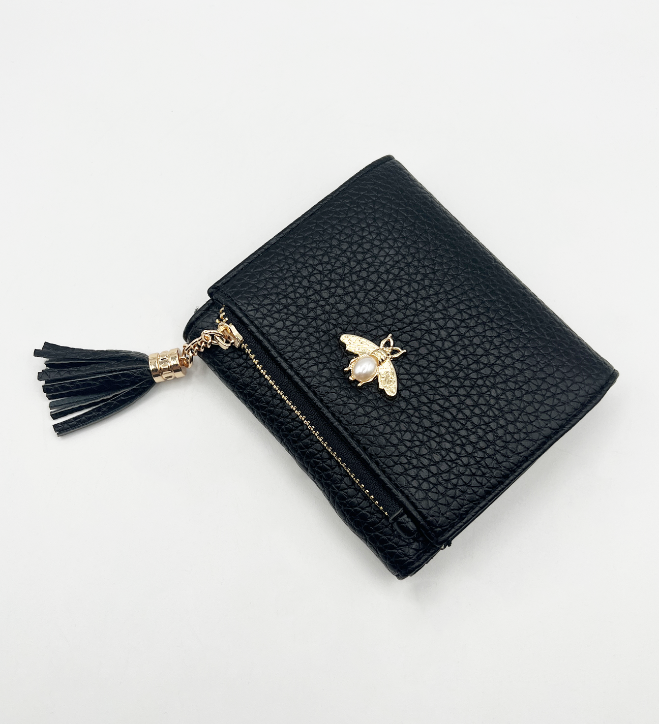 Bee Embellishment Purse in Black - svnx