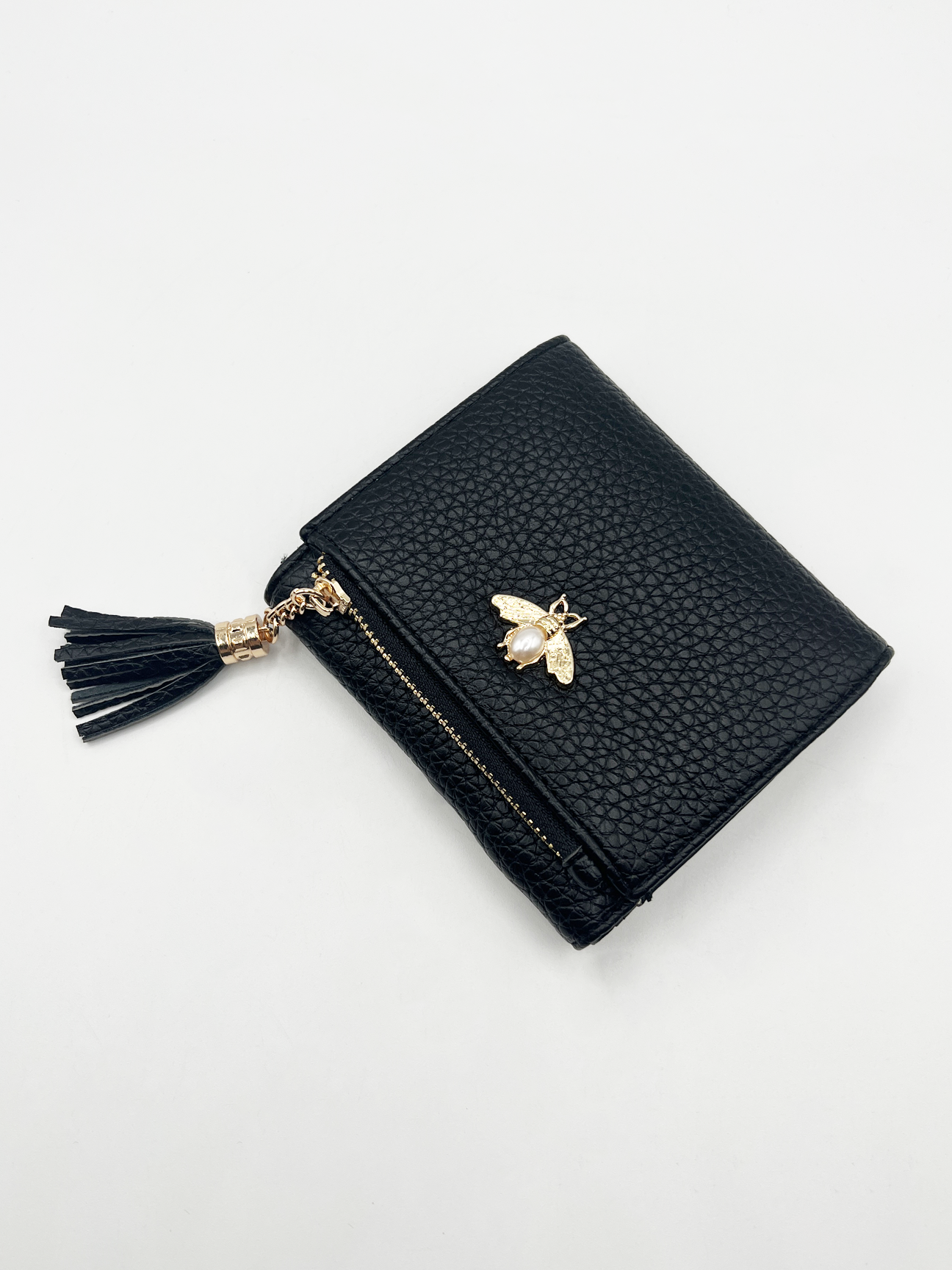 Bee Embellishment Purse in Black - svnx
