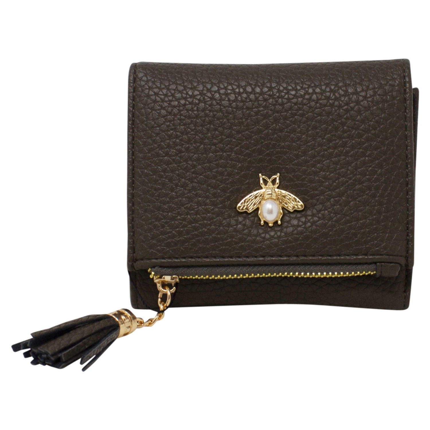 Bee Embellishment Purse in Dark Grey - svnx