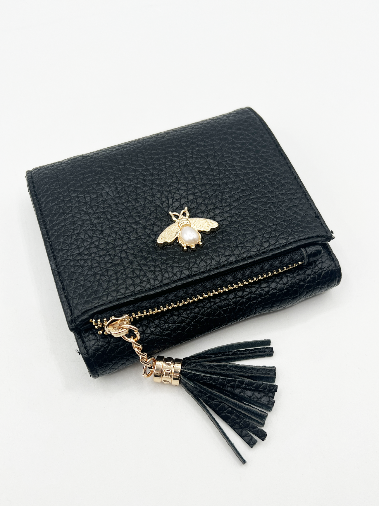 Bee Embellishment Purse in Black - svnx