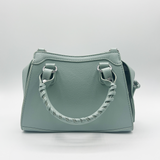 Small Light Blue Handbag With Silver Hardware