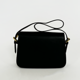 Black Shoulder Bag with Gold Clasp Fastening