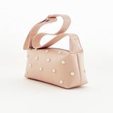 Pink Shoulder bag with pearl studs - svnx