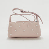 Pink Shoulder bag with pearl studs - svnx