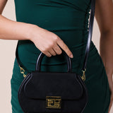 Hard Grab Bag in Black with Gold Hardware