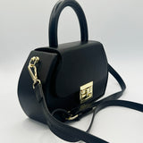 Hard Grab Bag in Black with Gold Hardware