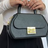 Hard Grab Bag in Black with Gold Hardware