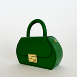 Hard Grab Bag in Green with Gold Hardware