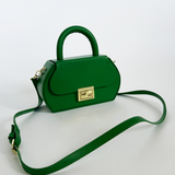 Hard Grab Bag in Green with Gold Hardware