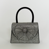 Black Rhinestone Grab Bag with Bow Detail