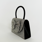 Black Rhinestone Grab Bag with Bow Detail