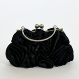 3D Rose Clutch Bag in Black