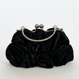 3D Rose Clutch Bag in Black - svnx