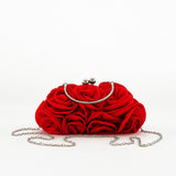 3D Rose Clutch Bag in Red