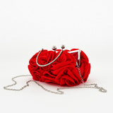 3D Rose Clutch Bag in Red