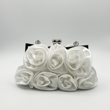 3D Rose Clutch Bag in White