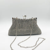 Silver Crystal Clutch Bag