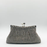 Silver Crystal Clutch Bag