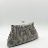 Silver Crystal Clutch Bag