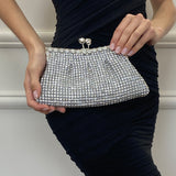 Silver Crystal Clutch Bag