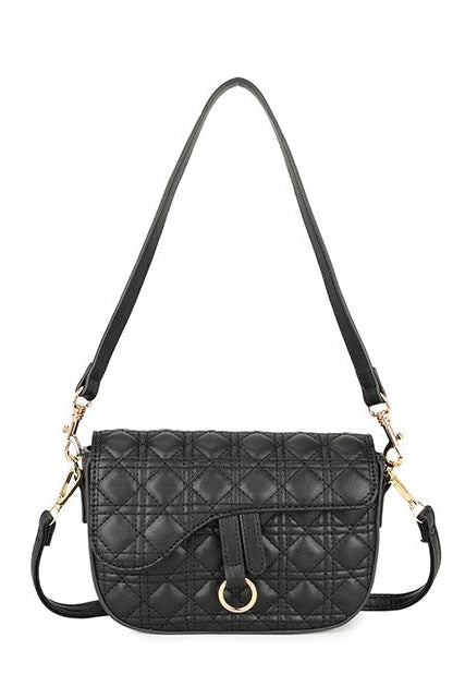 Quilted Crossbody Bag in Black - svnx