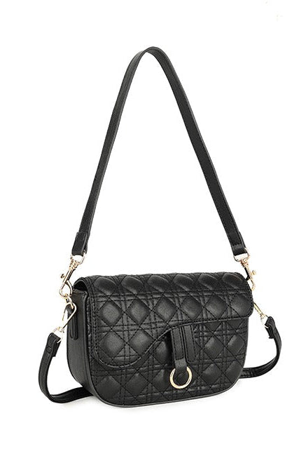 Quilted Crossbody Bag in Black - svnx