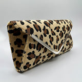 Leopard Clutch Bag in Light Beige