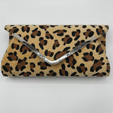 Leopard Clutch Bag in Light Beige