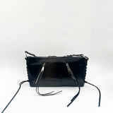 Tassel Shoulder Bag with Chain Strap in Black