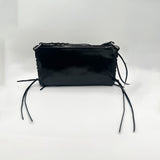 Tassel Shoulder Bag with Chain Strap in Black