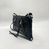 Tassel Shoulder Bag with Chain Strap in Black