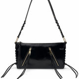 Tassel Shoulder Bag with Chain Strap in Black