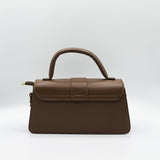Small Crossbody Hard Top Handle Bag in Brown - svnx