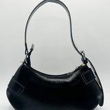 Patent Buckle Shoulder Bag in Black