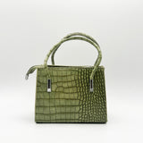 Mini Croc Crossbody Bag in Sage