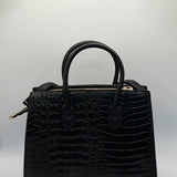 Croc Buckle Tote Bag in Black