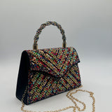 Multicolour Embellished Top Handle Bag