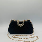 Black Shimmer Clutch Bag