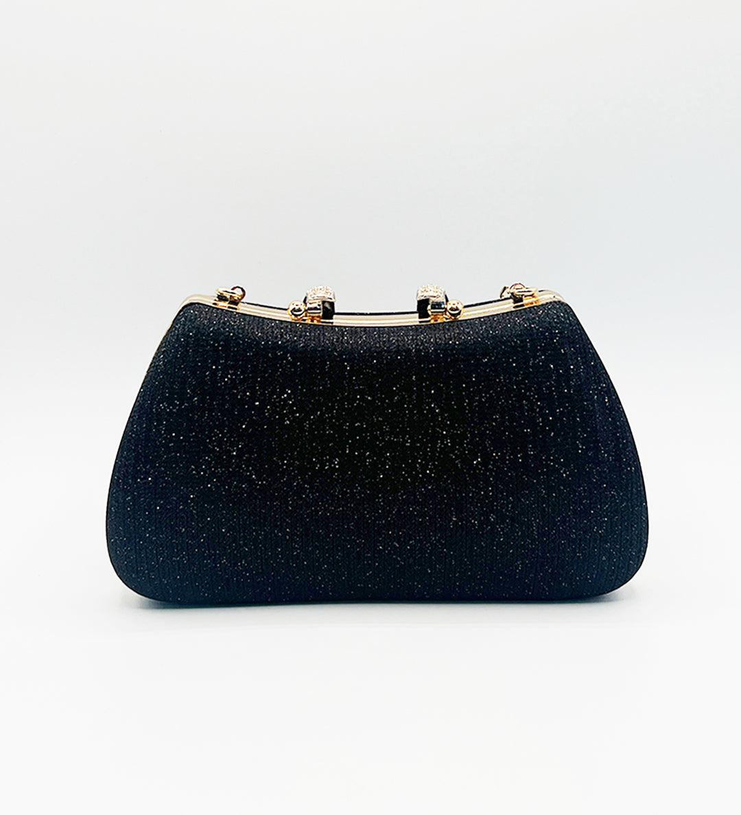 Black Shimmer Clutch Bag - svnx