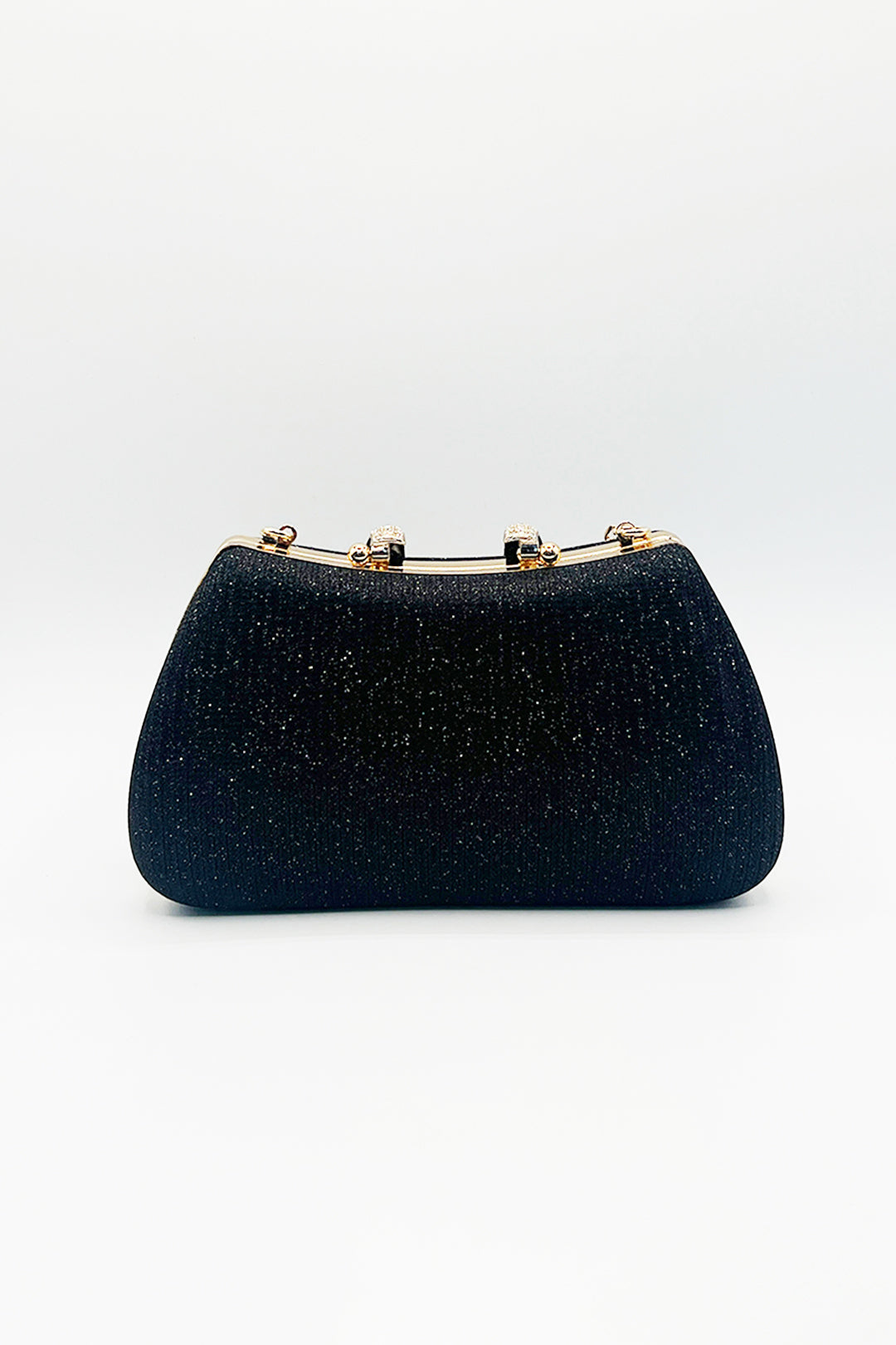 Black Shimmer Clutch Bag - svnx