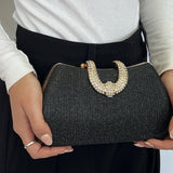 Black Shimmer Clutch Bag
