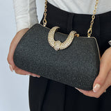 Black Shimmer Clutch Bag