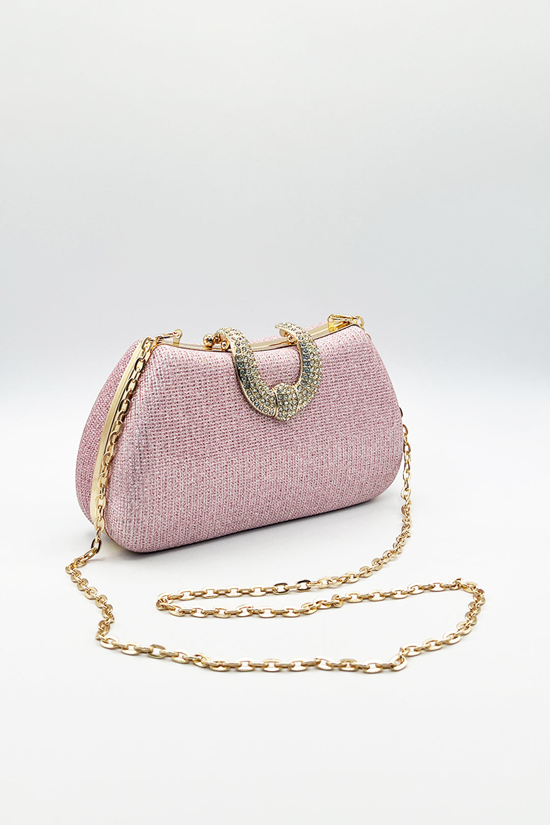 Pink Shimmer Clutch Bag - svnx
