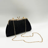 Glitter Metallic Fibre Clutch Bag