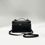 Faux Leather Crossbody Satchel In Black