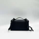 Faux Leather Crossbody Satchel In Black